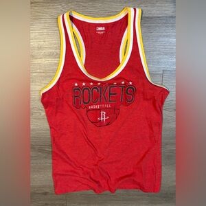 NBA Red and Yellow Rockets Muscle Tee